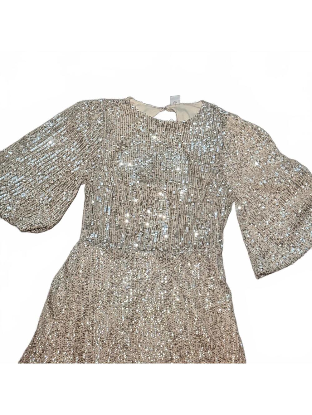 Old Navy XS Sequin Party Dress with Bell Sleeves